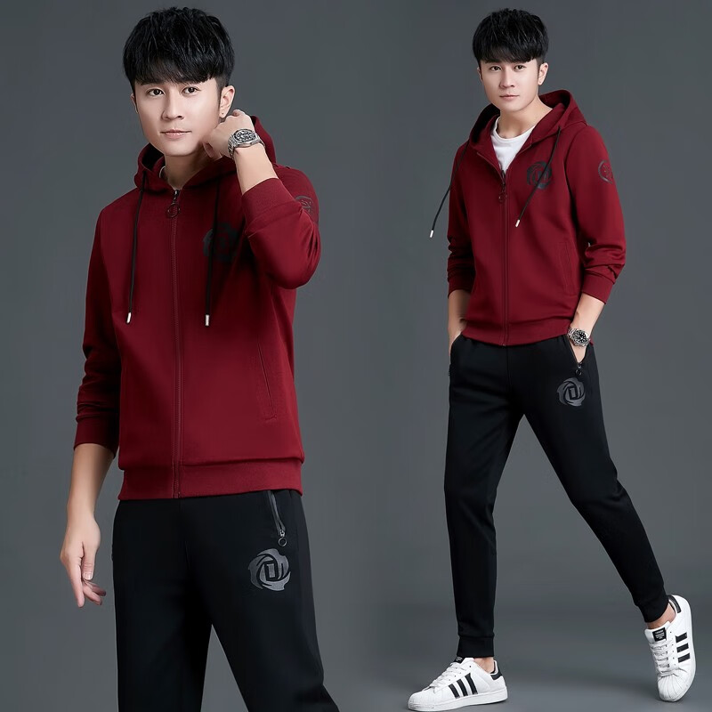 可晴尔  运动套装男春秋装2022新款春秋季韩版修身运动服青少年 卫衣