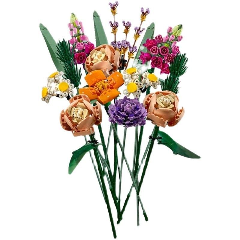 伟力兼容乐高兼容花束10280拼装积木玫瑰生日情人节表白女孩礼 复刻