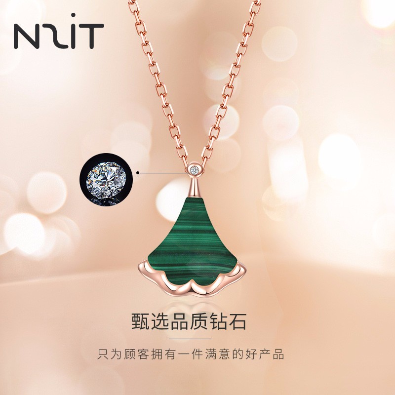 n2it时尚小裙子项链钻石吊坠合金送女友项链ty 孔雀石