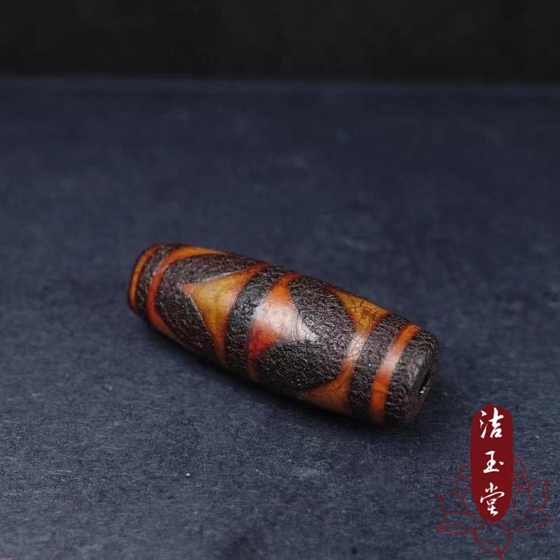 洁玉堂藏密开片虎纹天珠老玛瑙天珠散珠手链手串配珠隔珠佛珠diy配饰