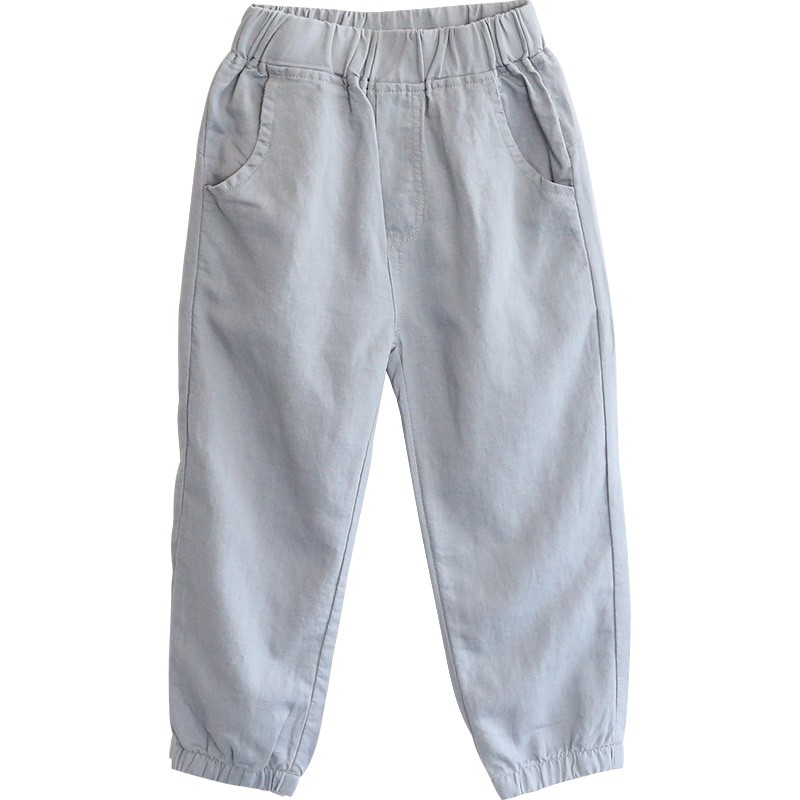 纯一良品（CUNYI）童装儿童休闲裤薄款男童裤子春秋装中大童棉麻长裤男孩亚麻童裤 卡其 140 cm