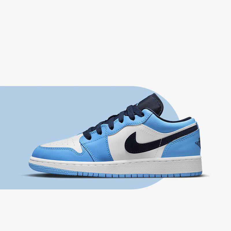 nike耐克air jordan 1 low gs aj1北卡蓝 大童/女款低帮休闲板鞋