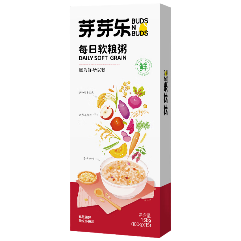 芽芽樂兒童每日軟糧粥五谷雜糧組合月子營養(yǎng)早餐送寶寶嬰兒輔食譜1.5kg