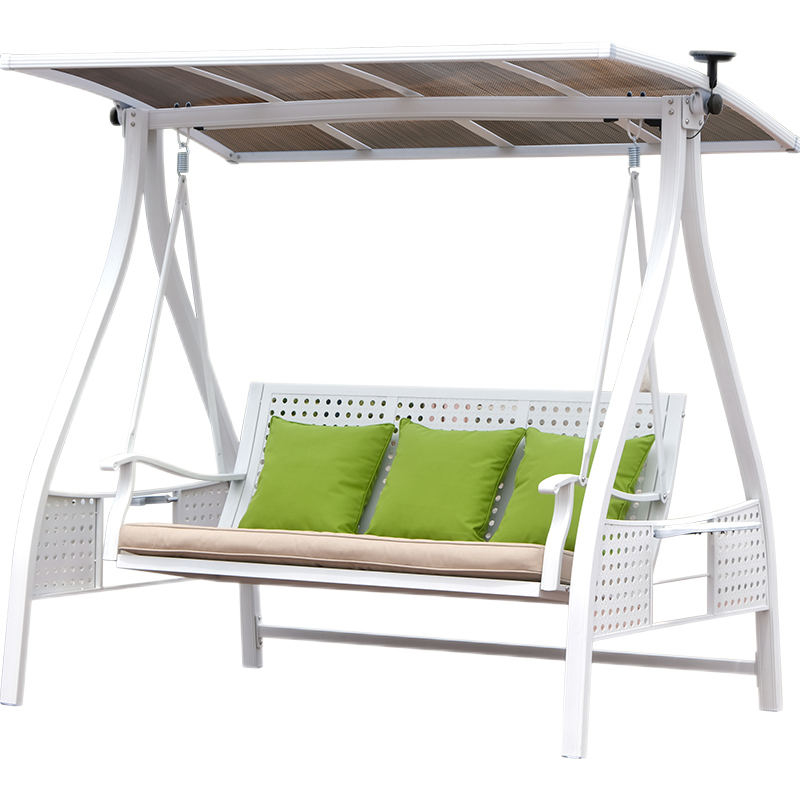 尚伦 Sun Roy户外家具爱情海户外秋千吊椅太阳能秋千椅铝合金秋千户外庭院室外秋千户外秋千摇椅成人 爱情海太阳能三人秋千