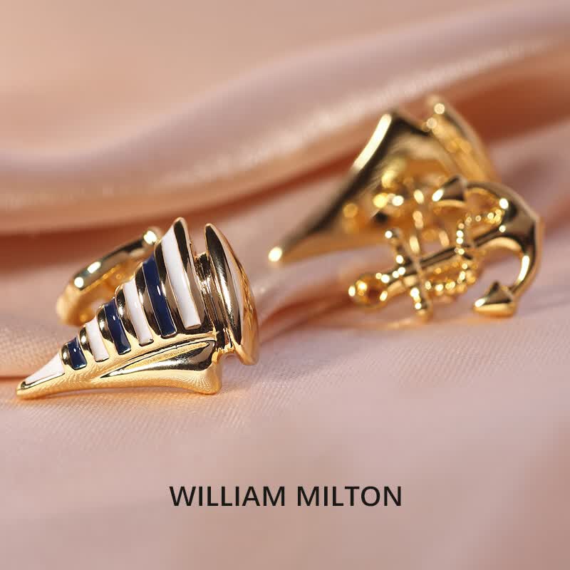 WILLIAM MILTON一帆风顺珐琅袖链男士高端帆船袖扣轻奢生日礼物定制袖口钉礼盒 一帆风顺