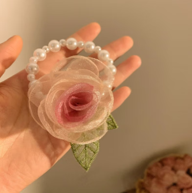 韓萊緹(HLT)韓國同款仿珍珠金線高彈力發(fā)繩網(wǎng)紅發(fā)圈皮筋丸子頭繩 干枯玫瑰發(fā)圈 A12-303