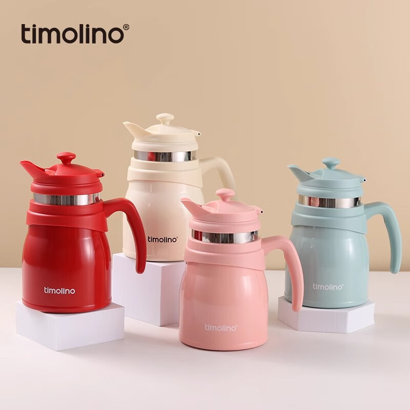 Timolino帝诺保温茶壶泡茶壶焖泡壶咖啡壶家用办公带过滤网花茶壶 古香白 750ml
