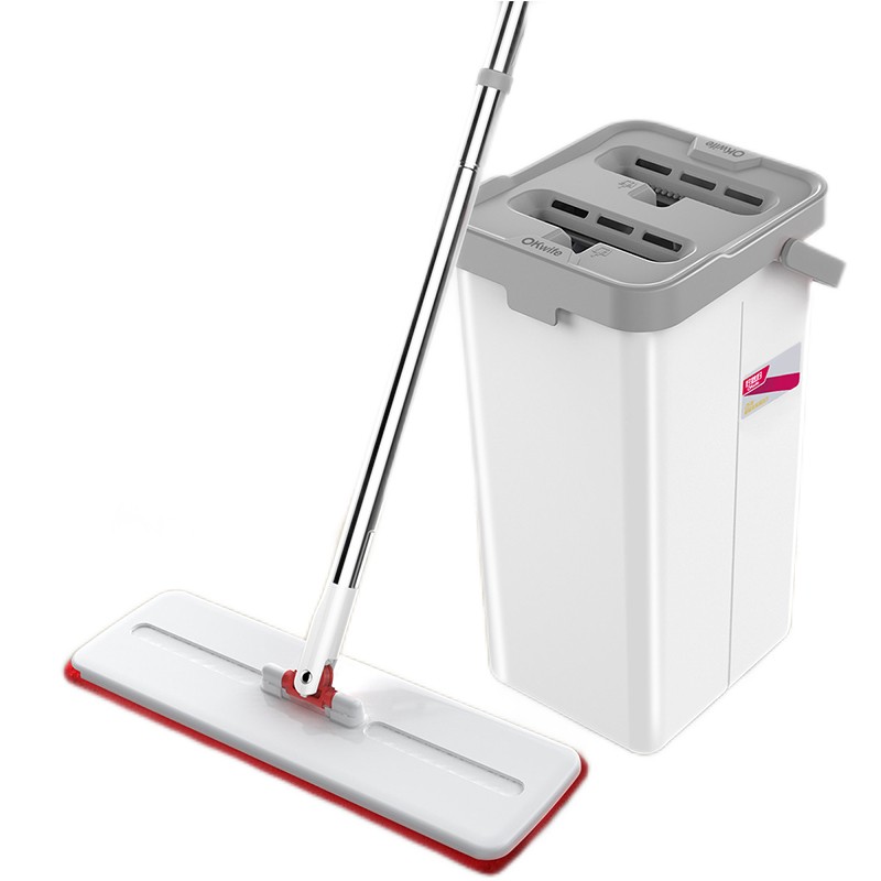 一拖净刮刮桶擦木地板干湿两用地拖把 好媳妇免手洗平拖桶-中hd-7007