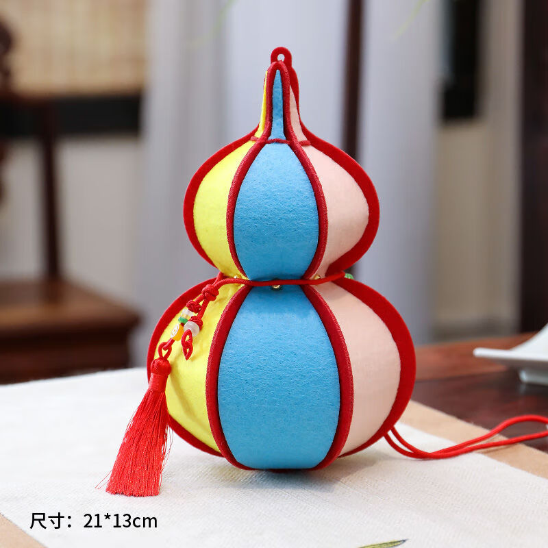 新思力端午节挂的纸葫芦挂件灯笼装饰挂饰桌面茶几国潮道具摆件 彩色