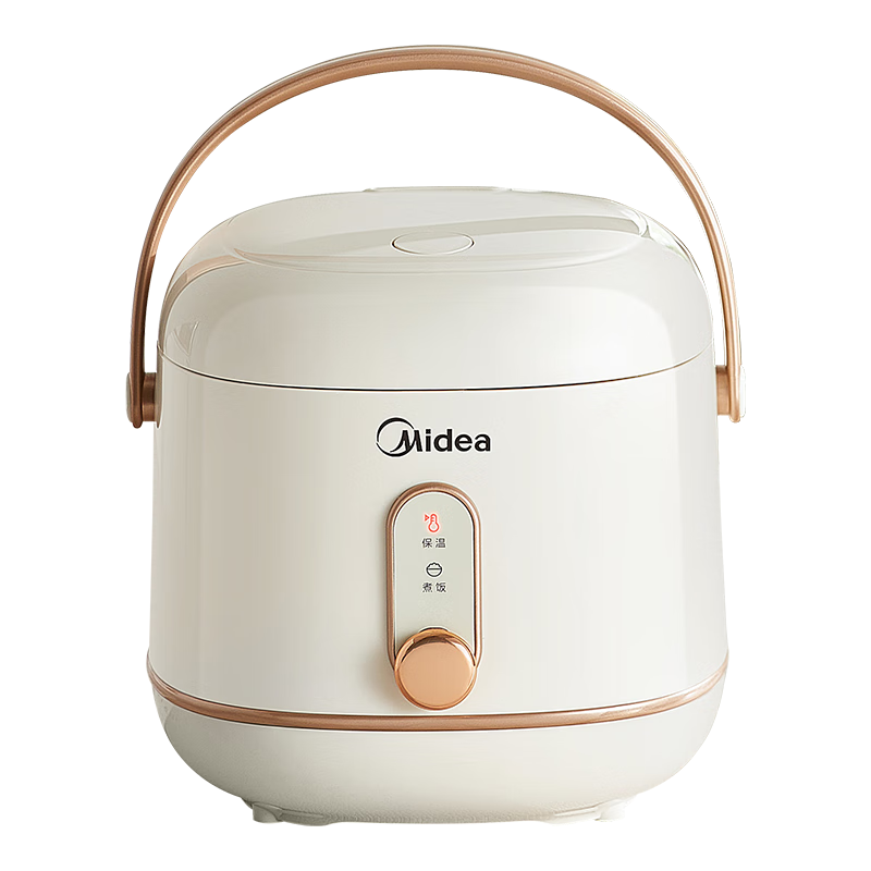 美的（Midea）电饭煲 小型家用迷你小容量1-2人电饭锅 宿舍电煮锅一键操作多功能锅 不粘小饭煲 1.2L 【白玉晶釜胆】