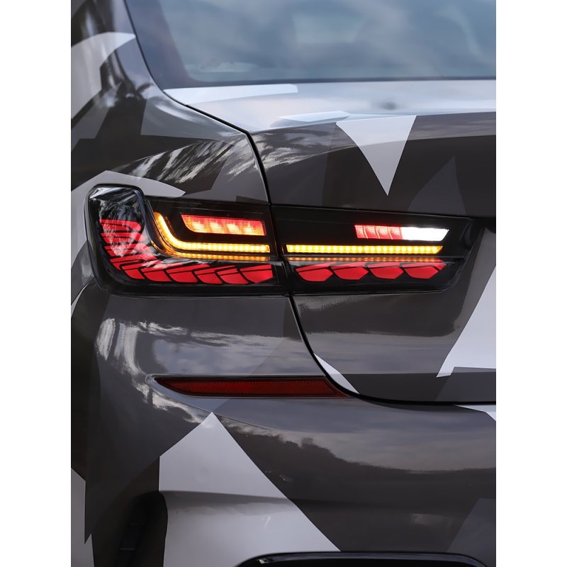 19-21款三系led龙鳞行车流光转向oled 新3系改m4龙鳞尾灯总成一对价