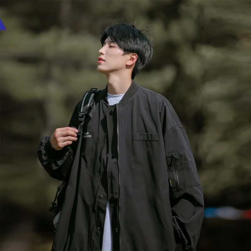 独角酷军绿色飞行员夹克外套男2024春季山系户外cityboy潮牌棒球领