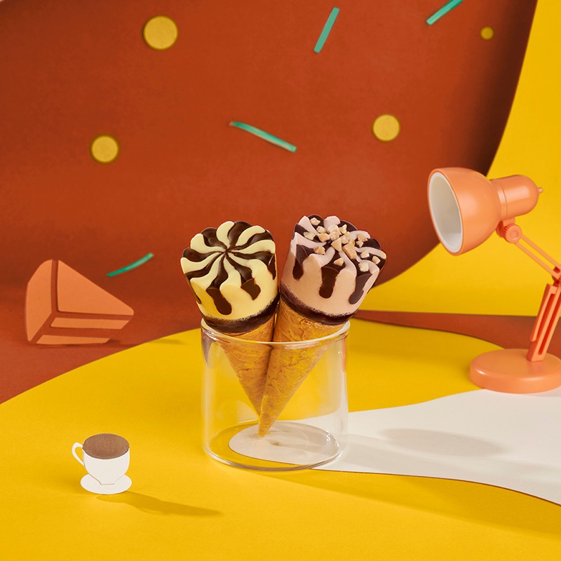 可爱多和路雪 迷你可爱多甜筒 提拉米苏朗姆口味冰淇淋 20g*10支 雪糕