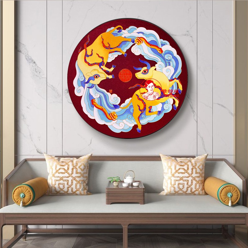 景泰蓝掐丝珐琅装饰画diy手工制作材料包非遗礼品《扭转乾坤》景韵阁