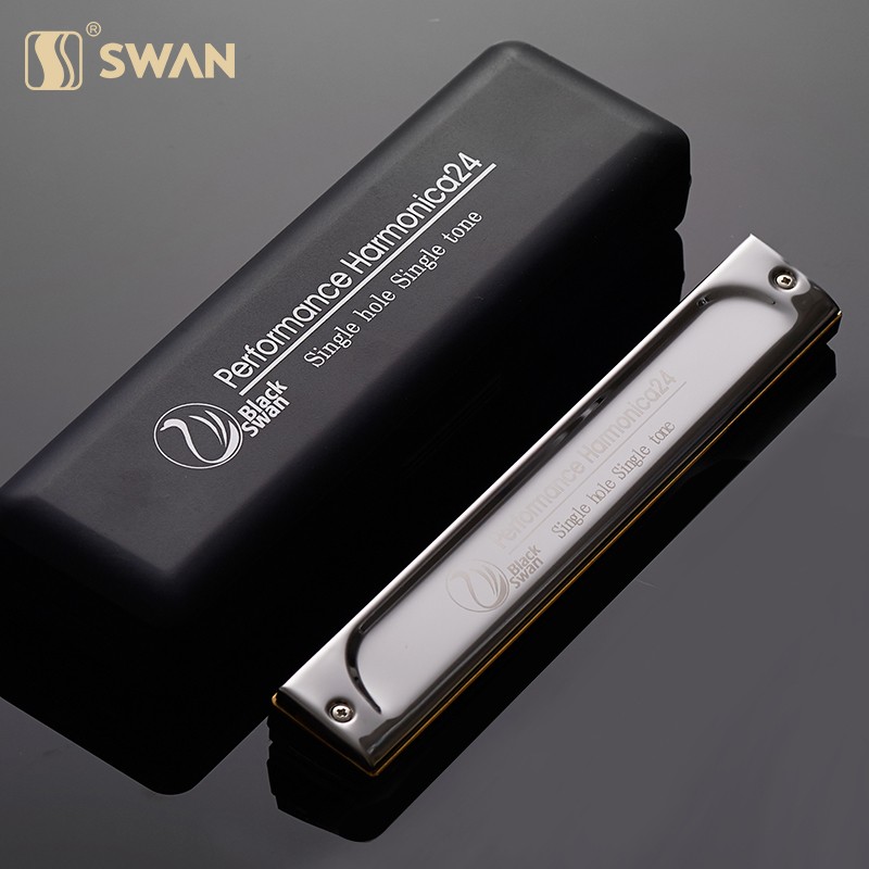天鹅24孔单音口琴单排单孔c调专业演奏级口琴高级成人初学进口簧
