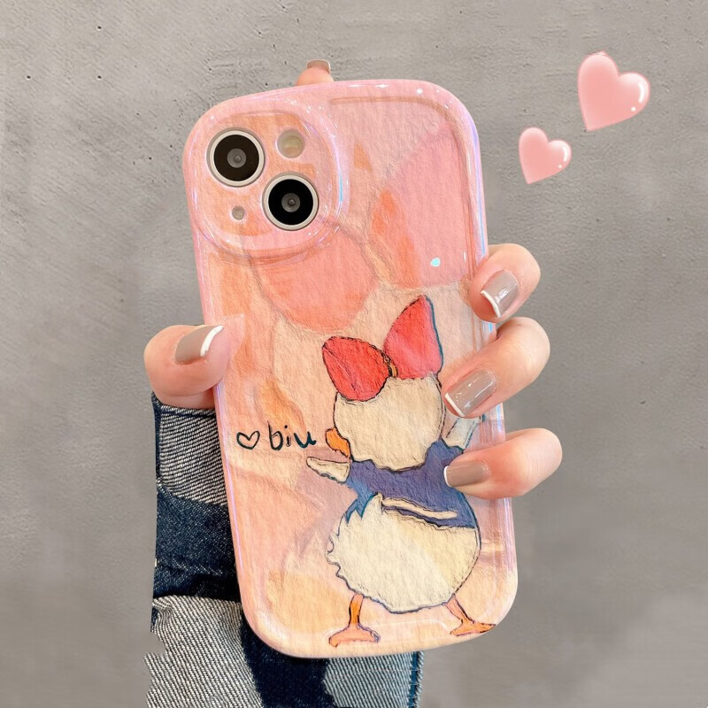 米可米趣味卡通适用苹果13promax手机壳iphone14promax背影黛西唐老鸭