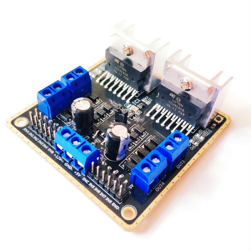 l298n电机驱动模块 双l298n电机驱动模块智能小车马达四路驱动h桥式