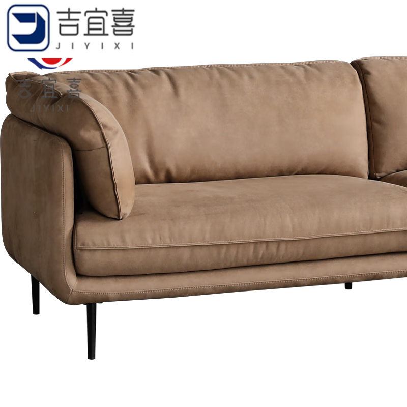 表情沙发 norhor表情简约hug科技布布艺沙发三人四人转角 浅驼 单人位