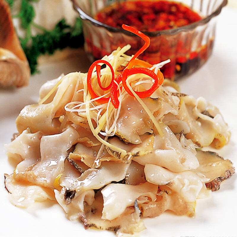 片日料芥末酒店饭店餐饮用特色菜半成品菜冷冻海螺肉 德科香螺片300g