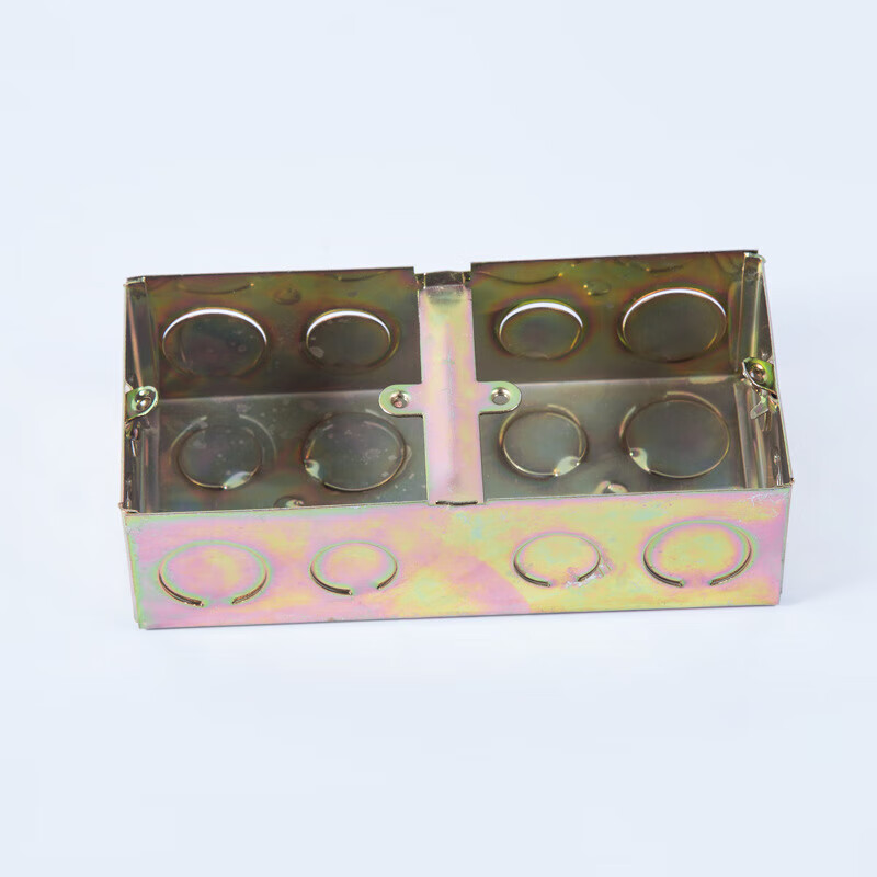 哩嗹啰嗹接线盒加厚接线盒暗装开关底盒暗盒镀锌铁底盒 75*50孖盒