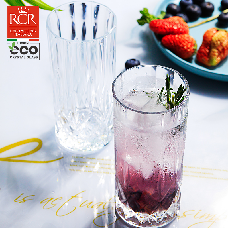 RCR进口水晶玻璃茶水杯套装女生家用泡茶绿茶杯高颜值透明调酒果汁杯 【傲柏系列】水晶玻璃 350ml 6只