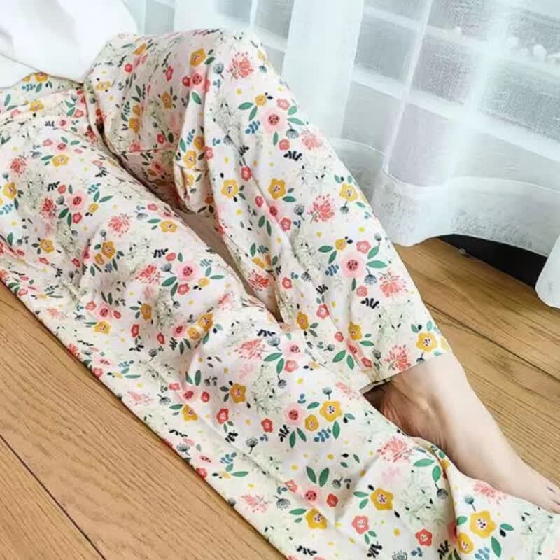 棉绸夏季女宽松阔腿裤九分裤女家居可外穿人造棉休闲裤子 绵绸阔腿裤-杏色小碎花 加【建议120-160斤】属于什么档次？