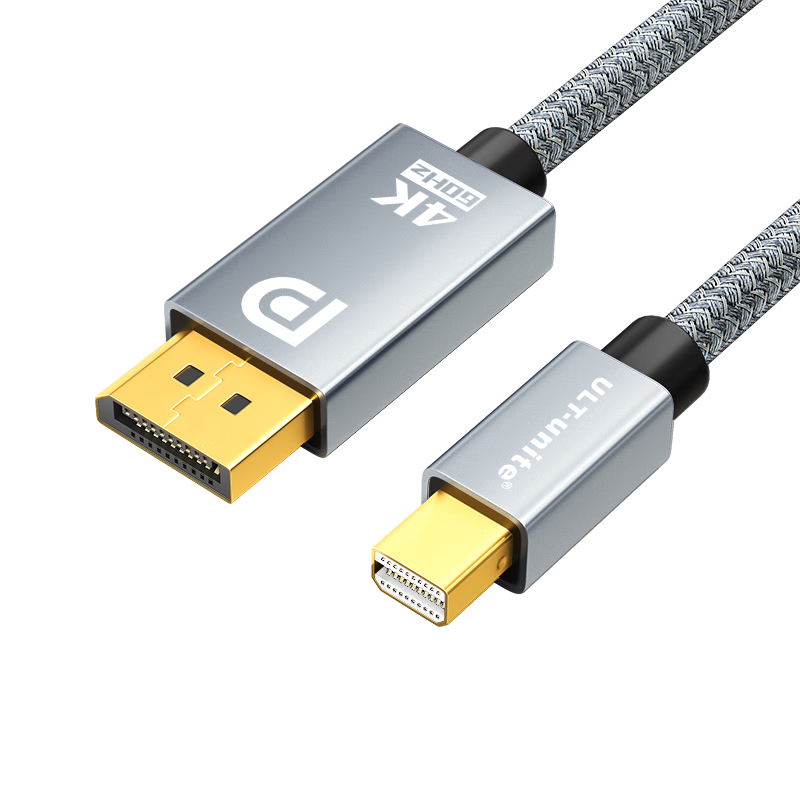 ULT-unite優(yōu)籟特MiniDP轉(zhuǎn)DP1.2迷你高清轉(zhuǎn)接線4K雙向小轉(zhuǎn)大轉(zhuǎn)換器雷電240Hz蘋果筆記本電腦顯示器編織1.5米