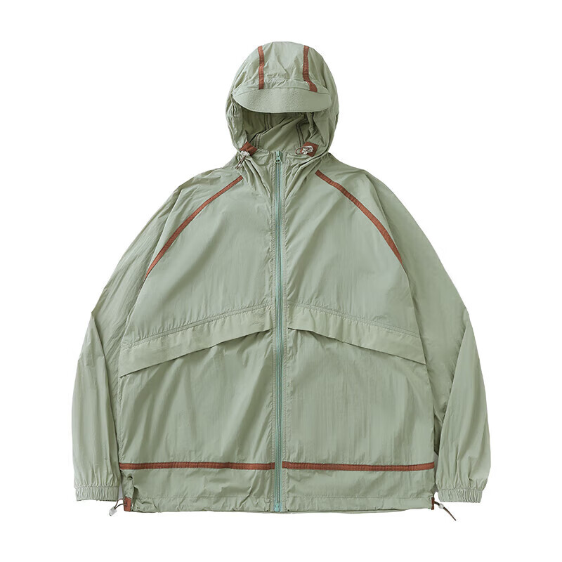 ben.panda熊猫本夹克男撞色连帽防晒上衣 灰绿色 xl