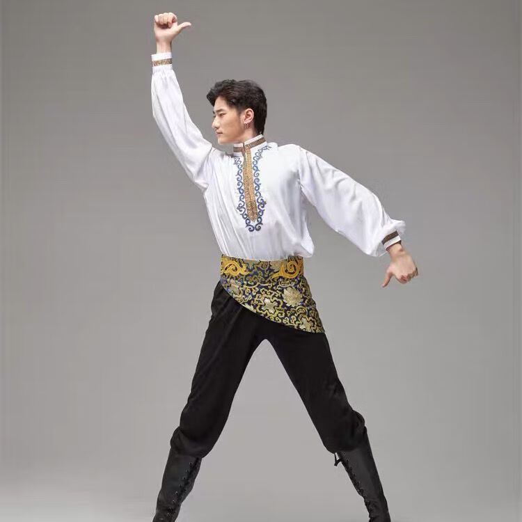洛必达维族舞蹈演出服男维吾尔族舞台跳舞服装少数民族