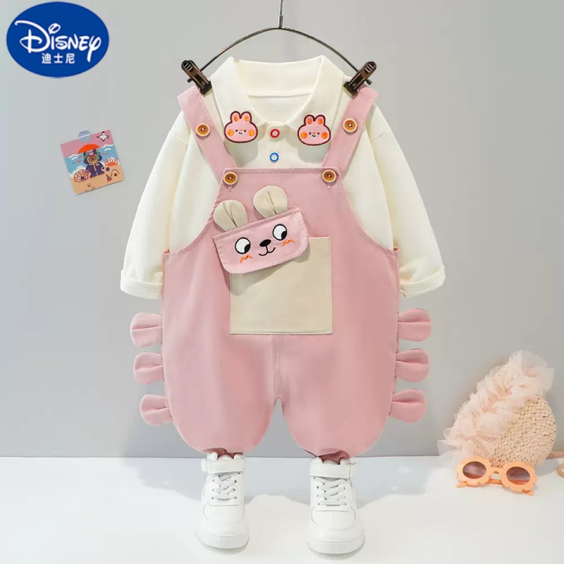 迪士尼新生婴儿衣服春夏季可爱超萌洋气背带套装分体一周岁男女宝宝