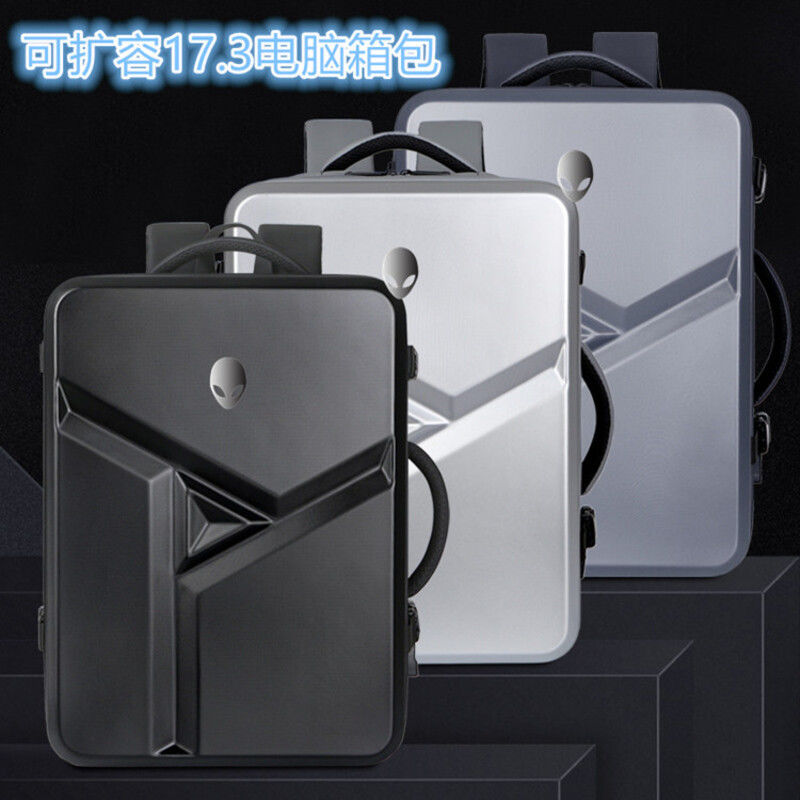 嘉丽诗适用外星人电脑包ALIENWARE外星人笔记本包硬壳双肩包17.3英寸巡 深浅蓝色+蓝外星人 16英寸