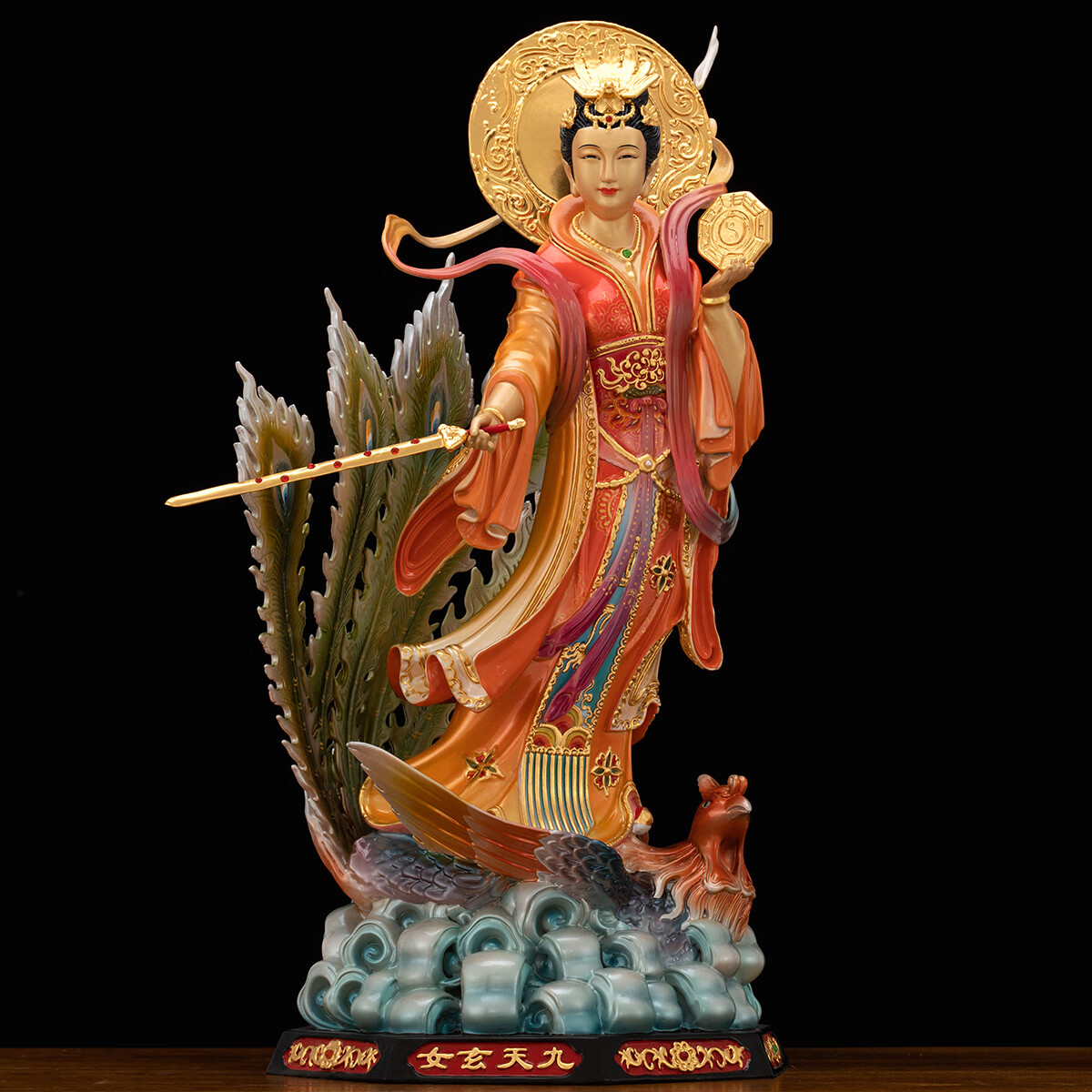 墨雪卿(muoxueqn) 九天玄女铜像摆件九天娘娘家用供奉佛堂桌面摆设玄