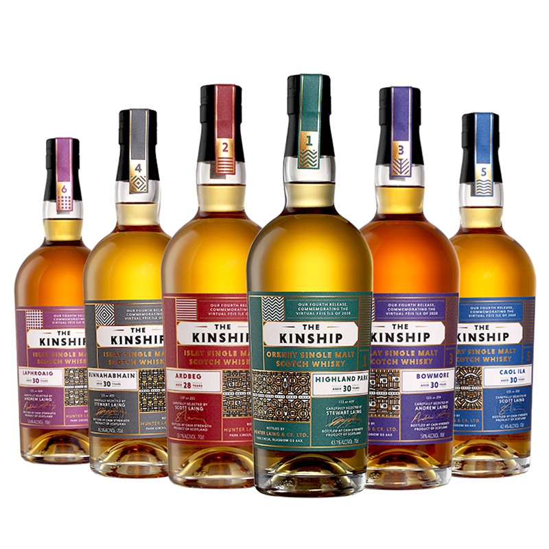亨特梁（HunterLaing）2020艾雷节家族系列6瓶组合装 苏格兰单一麦芽威士忌洋酒700ml 艾雷家族系列 700ml*6瓶组合装