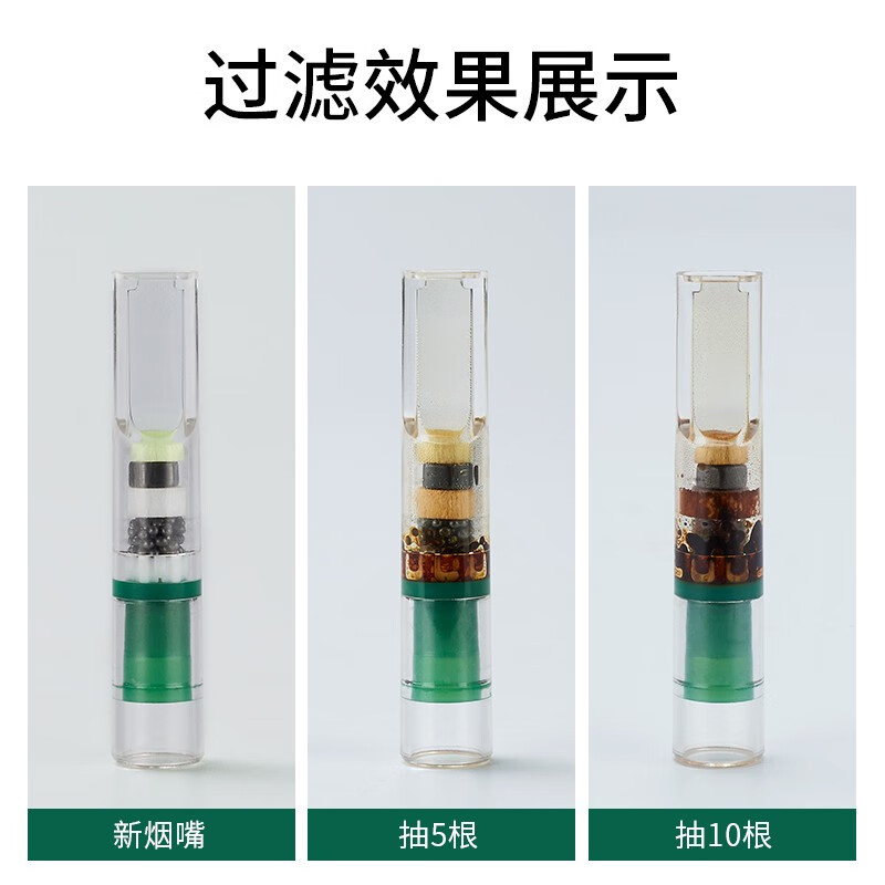 ZOBO正牌抛弃型烟嘴过滤器香烟焦油一次性过滤烟嘴男女士粗中细支三用 405五重透明珠烟嘴100支（粗中细三用）