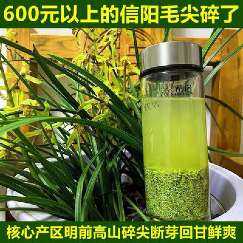 食芳溢2024新茶葉信陽(yáng)毛尖碎茶明前高山斷芽茶末散裝綠茶濃香型春茶500g 500g