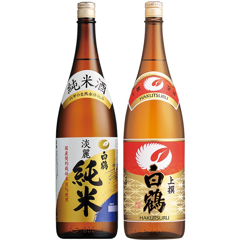 白鹤日本清酒  白鹤 淡丽纯米清酒1.8l 白鹤上选清酒1.8l 组套装
