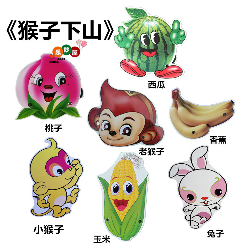 利瑞芬小猴子头饰猴子比尾巴动物头饰语文幼儿园儿童表演道具 猴子