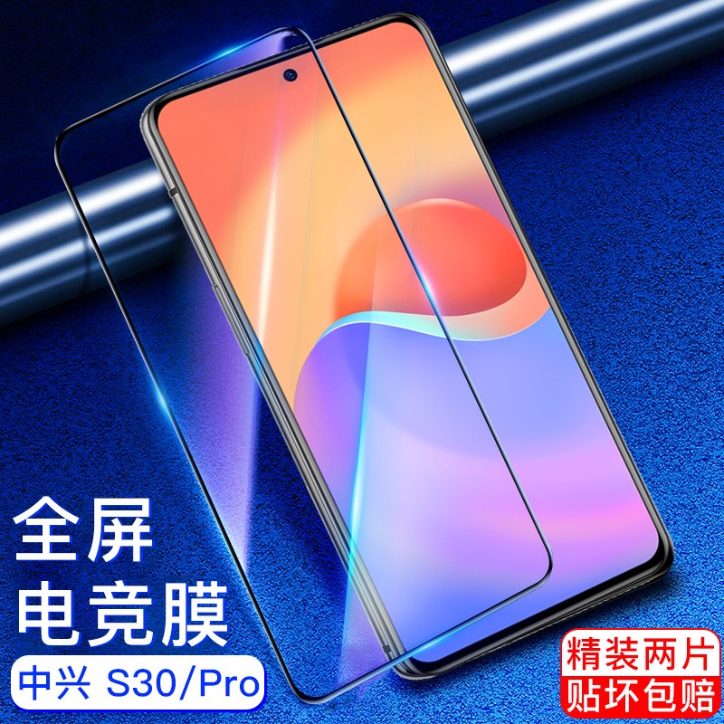 蕾汇嘉适用中兴ZTE S30/Pro/Axon 30Pro钢化膜高清防摔防爆手机保护贴 清2片装