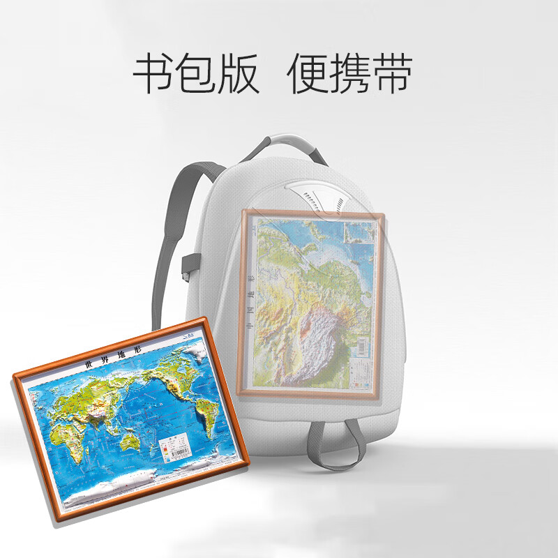 中国地图和世界地图3d立体凹凸版迷你桌面便携式学生专用2024版地理地形图小学生中学生适用三维地势地貌模型 中国地形+世界地形