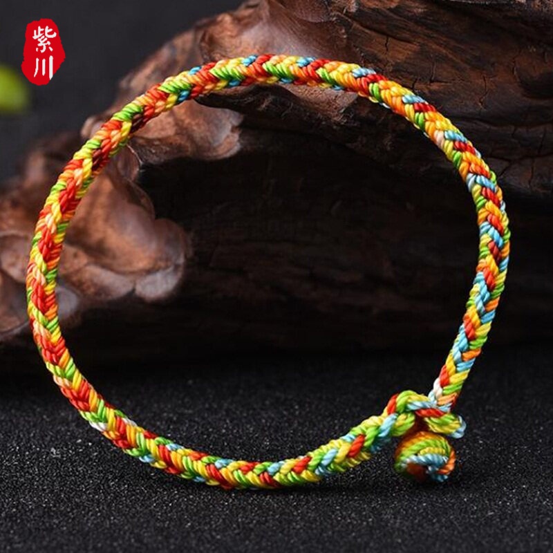 紫川 手饰森系简约八股如意平安结手绳本命年红绳手链男女款创意实用