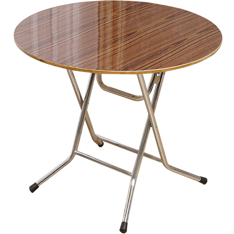 非洲鷹圓形簡(jiǎn)易折疊餐桌飯桌大圓桌小戶(hù)型家用折疊飯桌靠邊站老式桌 包邊白理石紋80圓77高電鍍架