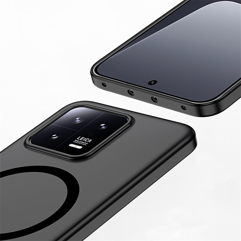 闪曼巴适用于小米15手机壳小米13超薄magsafe磁吸散热xiaomi14pro磨砂半透明商务保护套 透黑【磁吸冰雾壳】强磁吸附 小米13