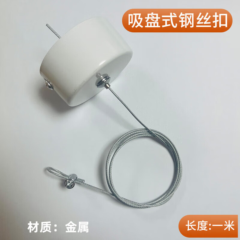 玻璃吊裝嵌頂式水晶應(yīng)急通道指示牌安全出口洗手間疏散標(biāo)志led燈 白色吸盤式鋼絲扣-1米 單件