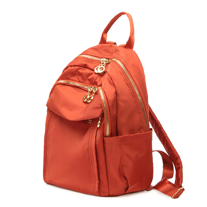 FOUVOR时尚双肩包女大容量女包旅行包休闲女士背包牛津布电脑包学生书包 砖红色 大款