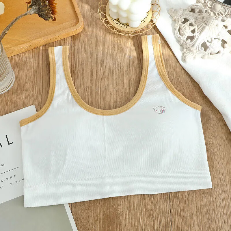 (qinhuize)少女内衣发育期初中生10-18岁大童发育期抹胸防凸起小背心