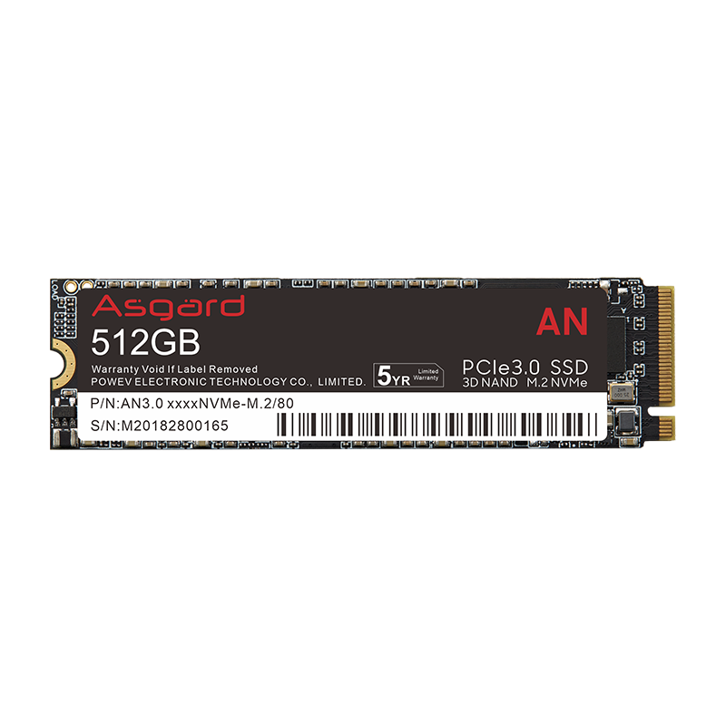 Asgard 阿斯加特 AN系列 NVMe M.2 固态硬盘 512GB（PCI-E3.0）AN3.0 512GNVMe-M.2/80