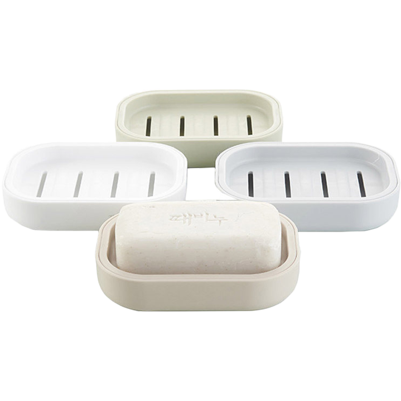 HOUYA沥水肥皂盒家用厕所北欧创意带盖大号皂架塑料简约欧式双层香皂盒 1个装