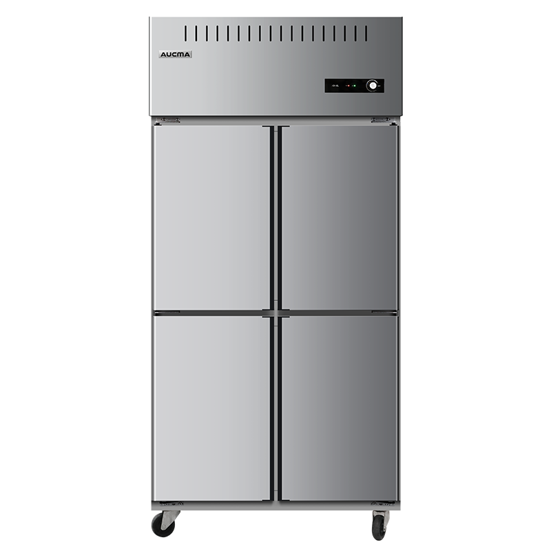 澳柯玛（AUCMA）四门厨房冰箱商用 立式双温冷藏冷冻冰柜大容量饭店 不锈钢冷柜四开门保鲜柜冷柜 四门双温 510L VCF-521D