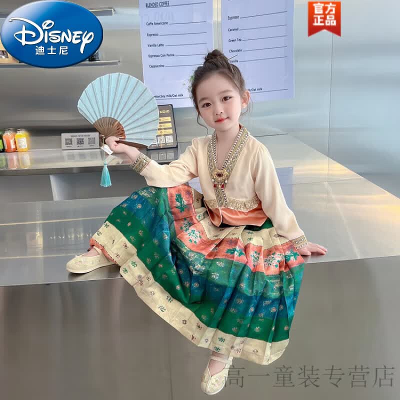 迪士尼（Disney）童装汉服女童秋装套装儿童马面裙中国风唐装明制汉服女孩古装裙子 桔色 90尺码1~2岁【 80-90cm】cm使用感如何?
