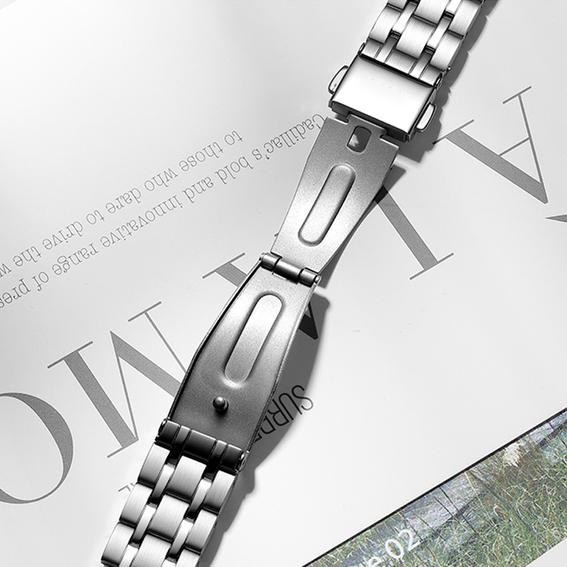 伯恩（BOARRNE）中老年老人手表男士女式大数字夜光电子防水表送爸妈爷爷新年礼物 809A金边钢带-日历-女表